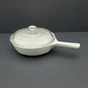 Corningware Microwave Browning Dish Skillet Pan with Pyrex Glass Lid
